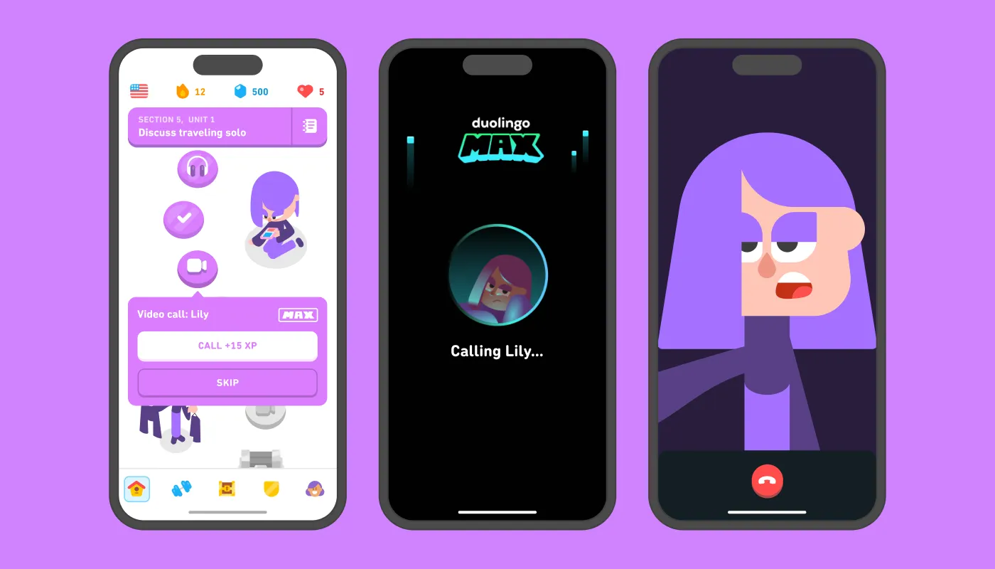 Duolingo Max AI roleplay conversation