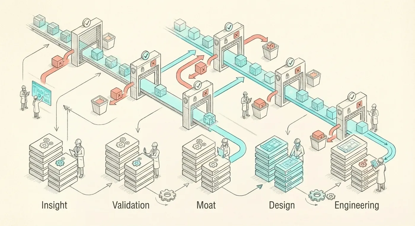 Playful architectural illustration representing a repeatable rules and agents system